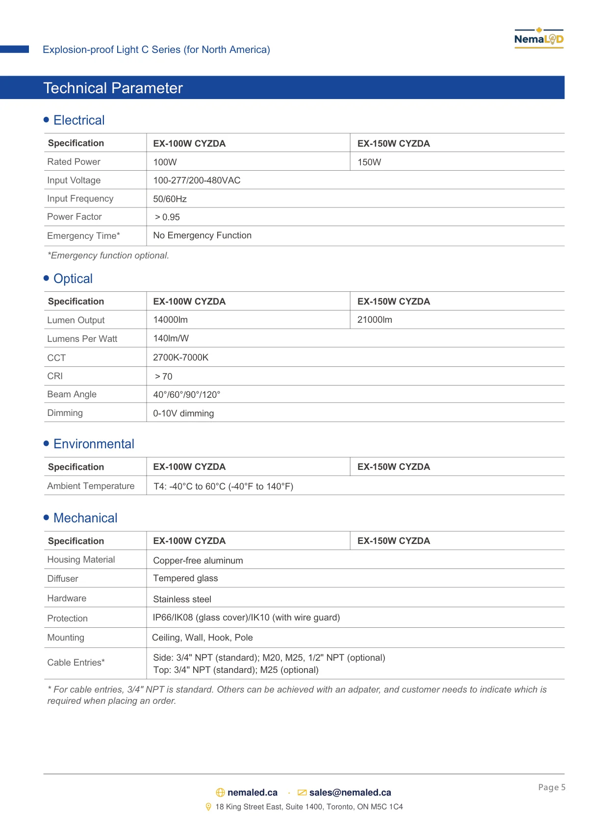 EX-C High Bay spec sheet — page 5 of 11