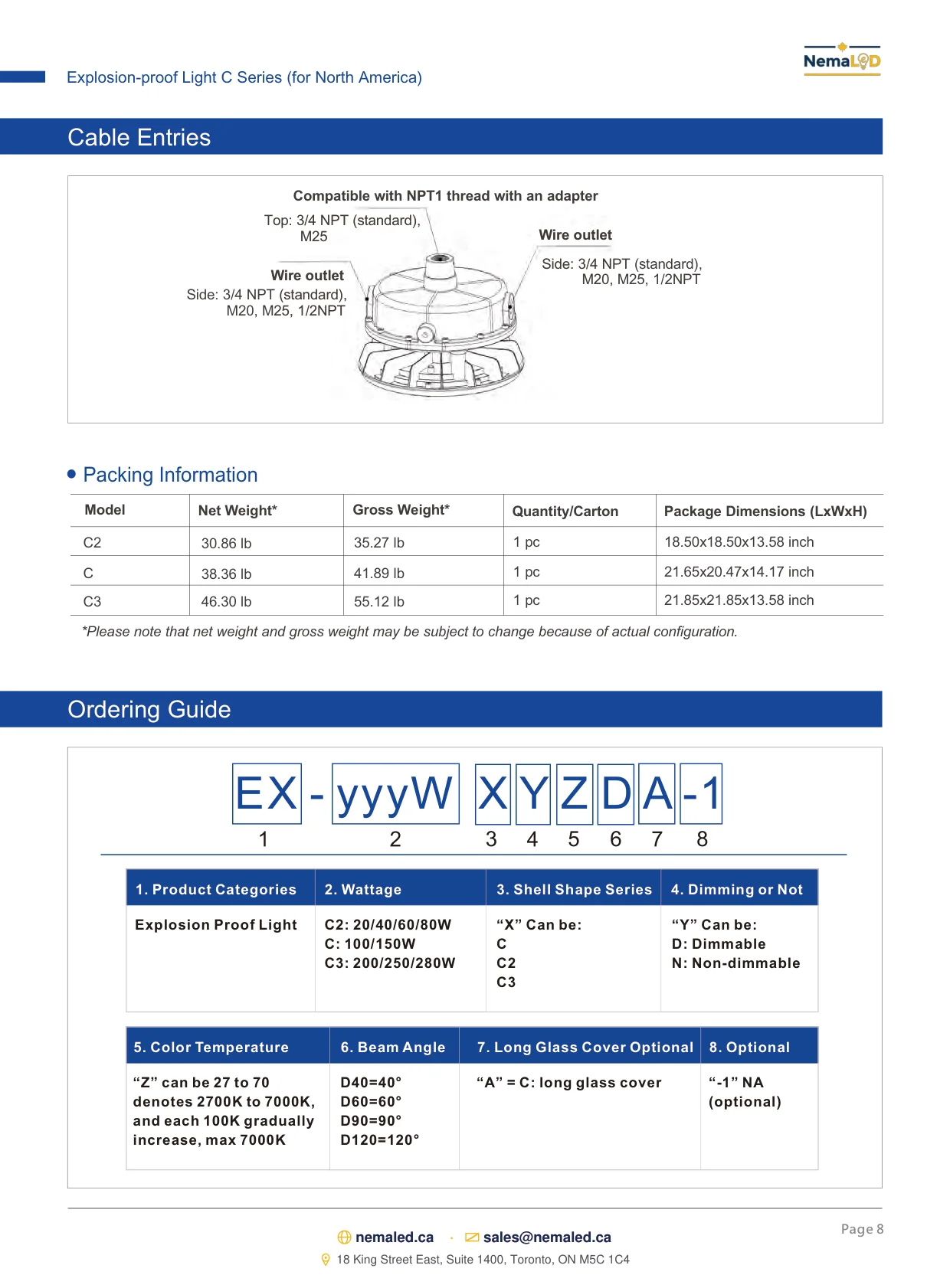 EX-C High Bay spec sheet — page 8 of 11