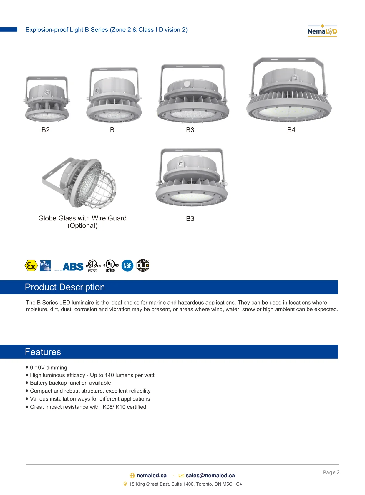 EX-B High Bay spec sheet — page 2 of 10
