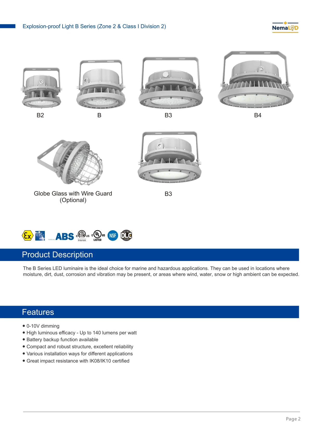 EX-B High Bay spec sheet — page 2 of 10