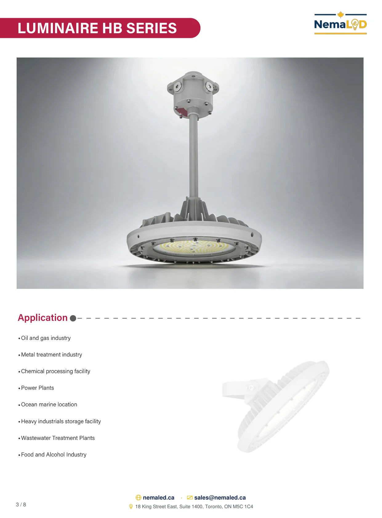 EX-HB3/HB4 High-Temperature High Bay spec sheet, page 3 of 8