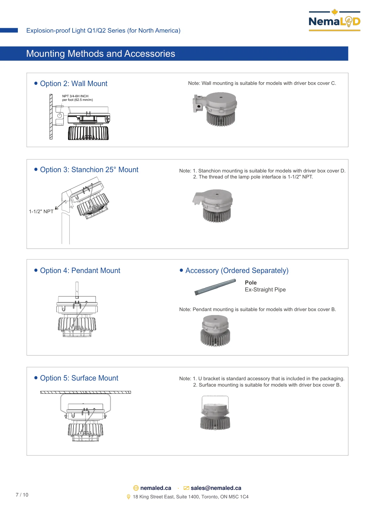 Fiche technique EX-Q1/Q2 High Bay: page 7 sur 10