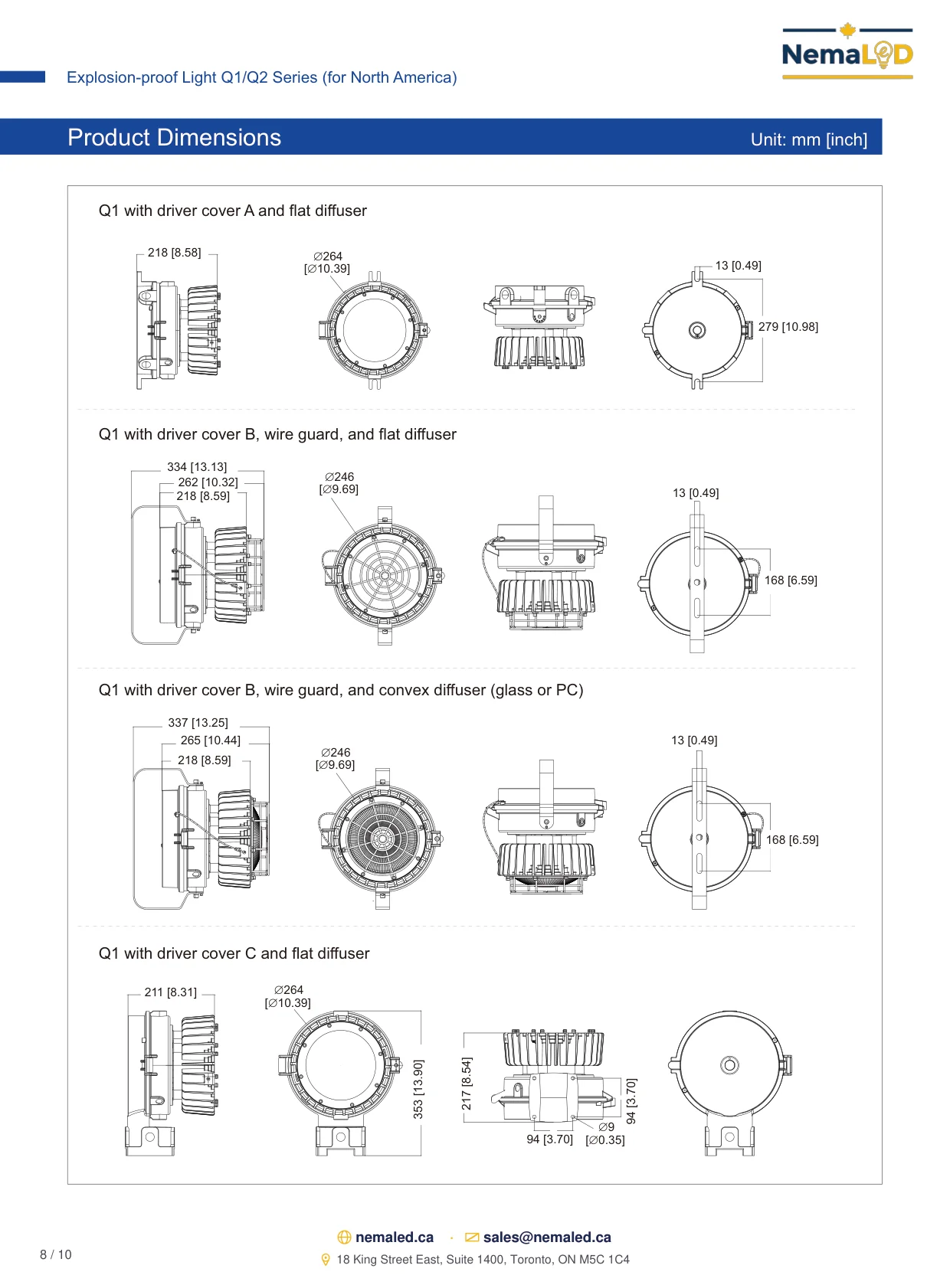 Fiche technique EX-Q1/Q2 High Bay: page 8 sur 10