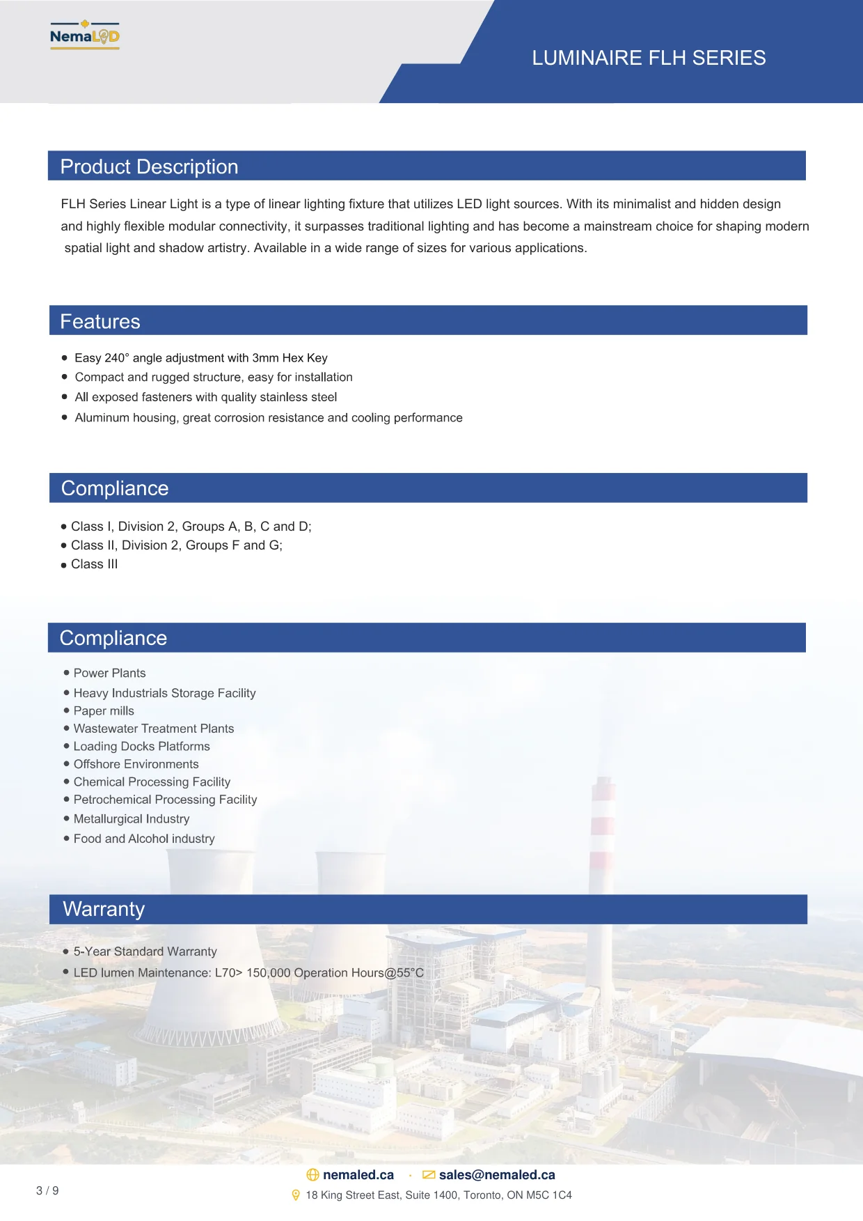 EX-FLH Linear spec sheet — page 3 of 9