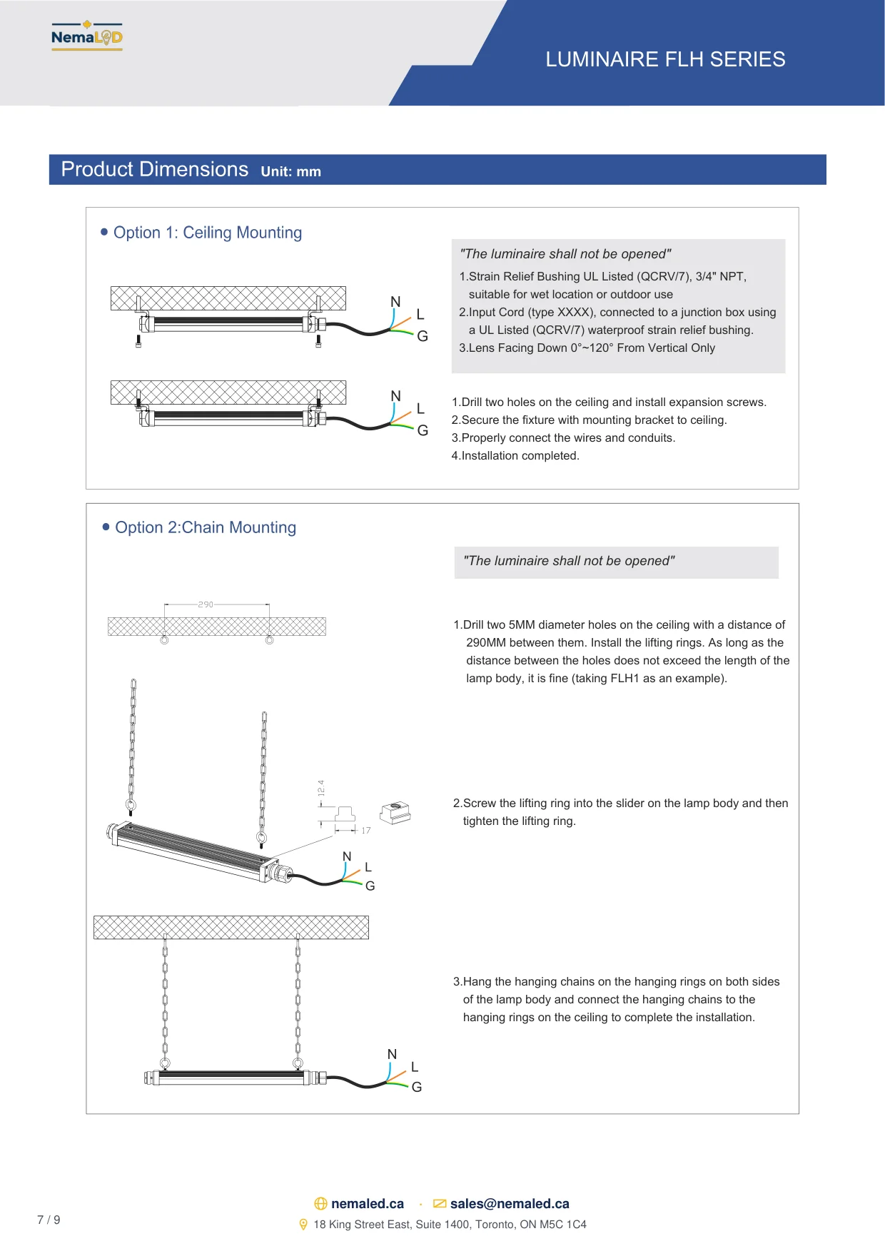 EX-FLH Linear spec sheet — page 7 of 9