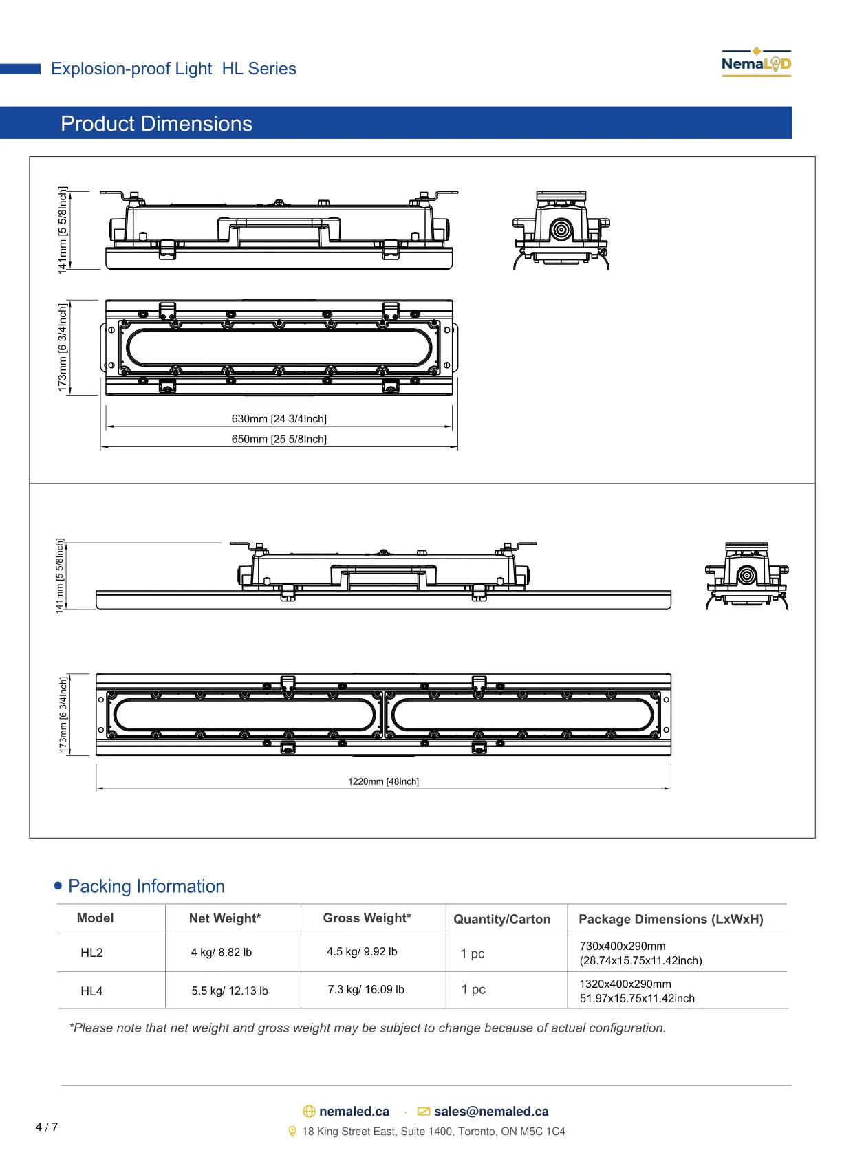 EX-HL Linear spec sheet — page 5 of 8