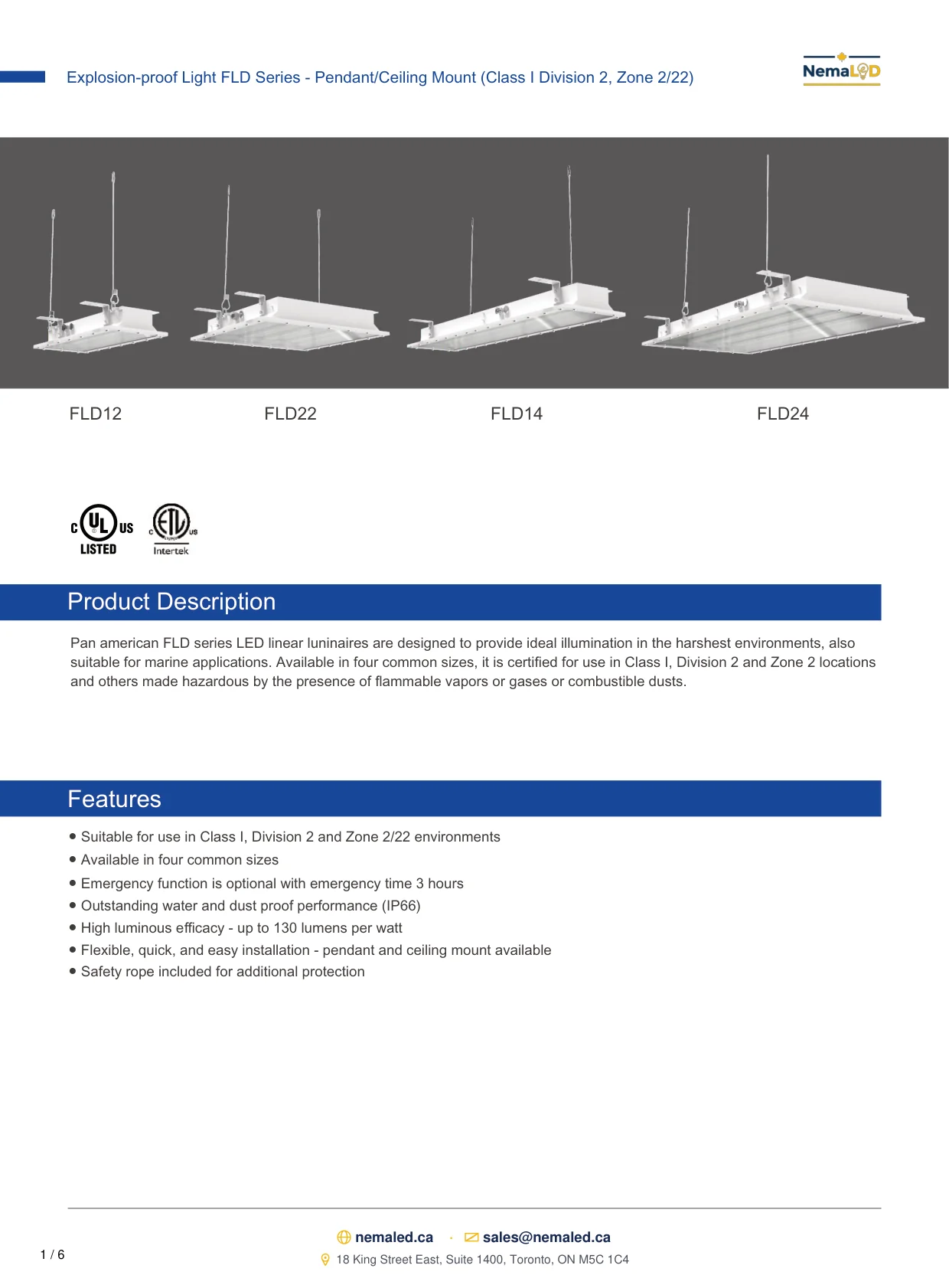 FLD Ceiling Pendant Paint Booth spec sheet — page 2 of 7