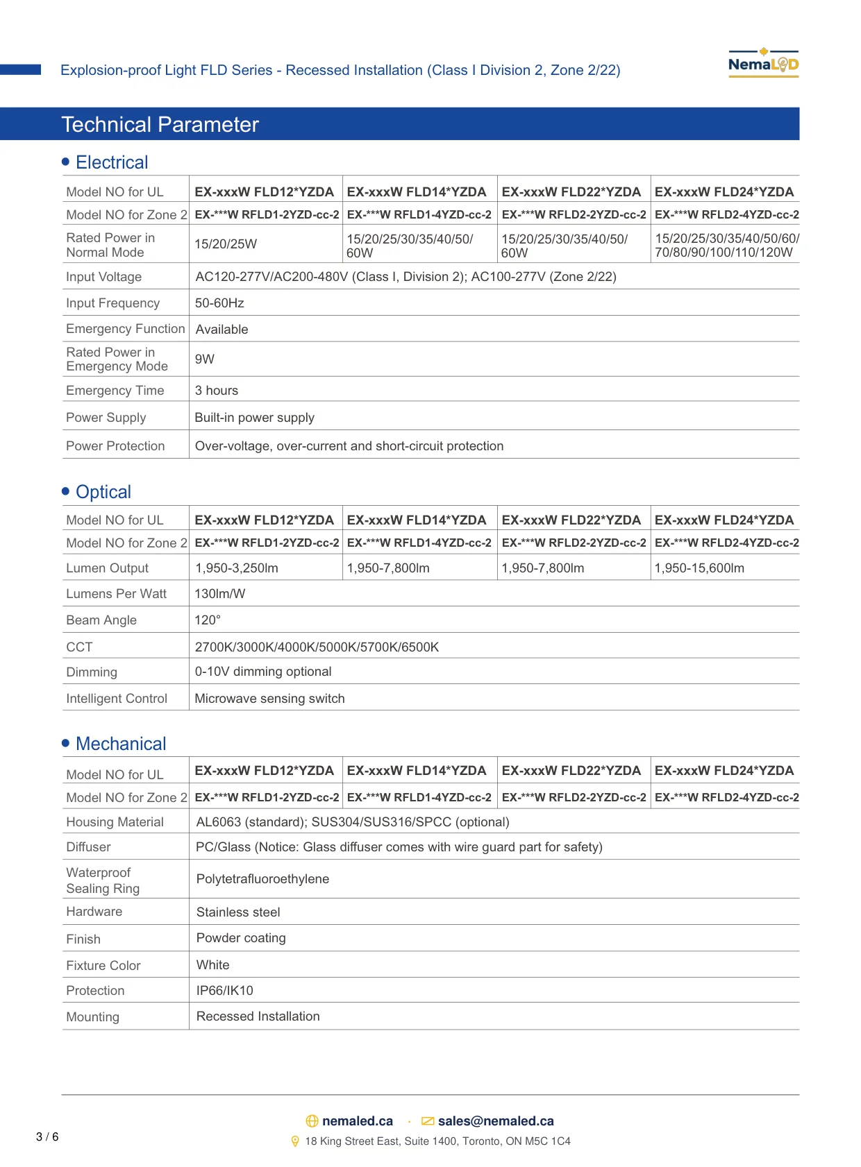 FLD Recessed Paint Booth spec sheet — page 4 of 7