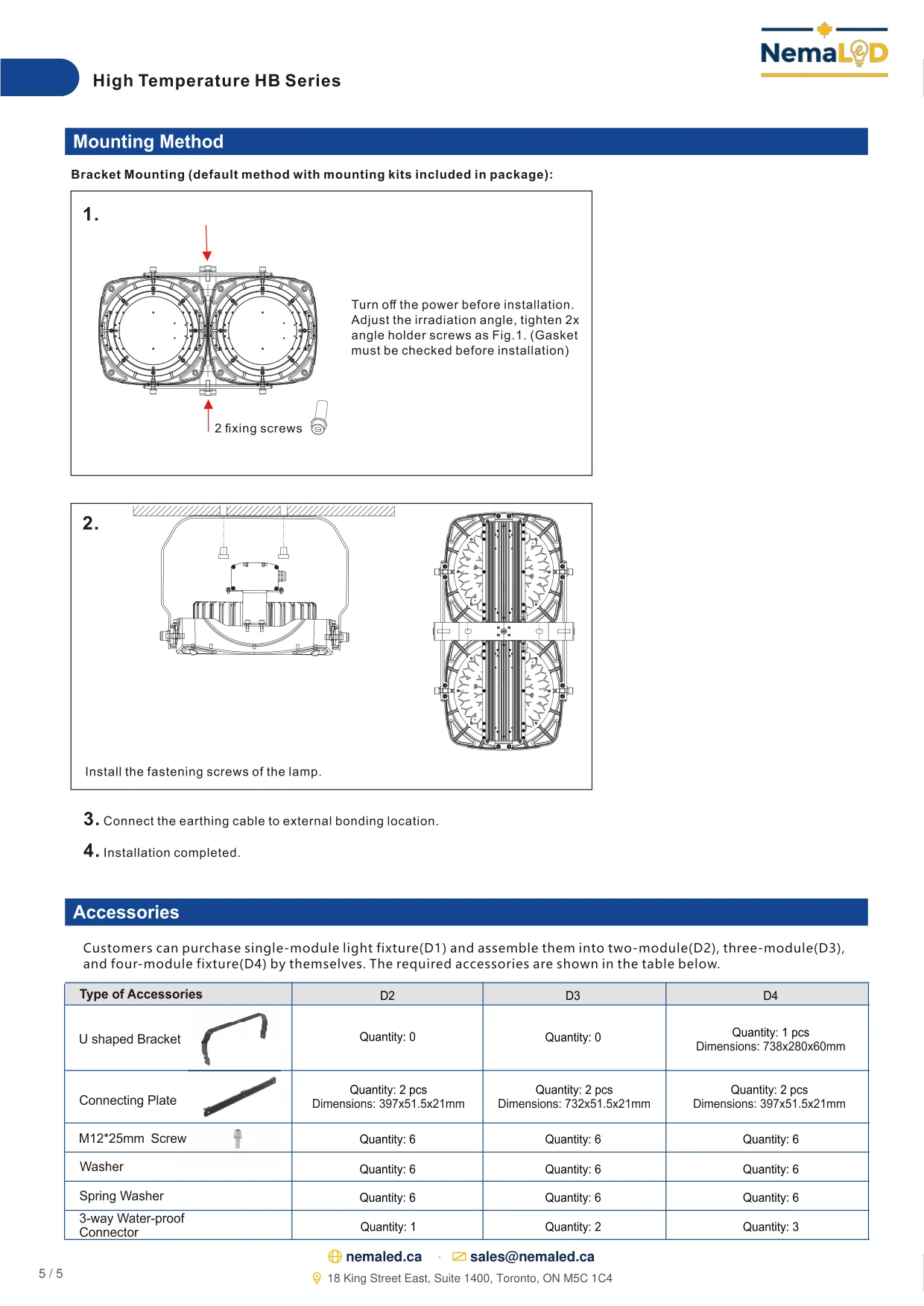 Fiche technique HB-D High-Temperature High Bay: page 5 sur 5