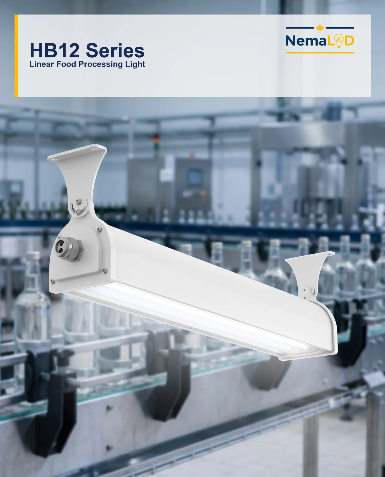 HB12 IP69K Linear Food Processing Light spec sheet — page 1 of 4
