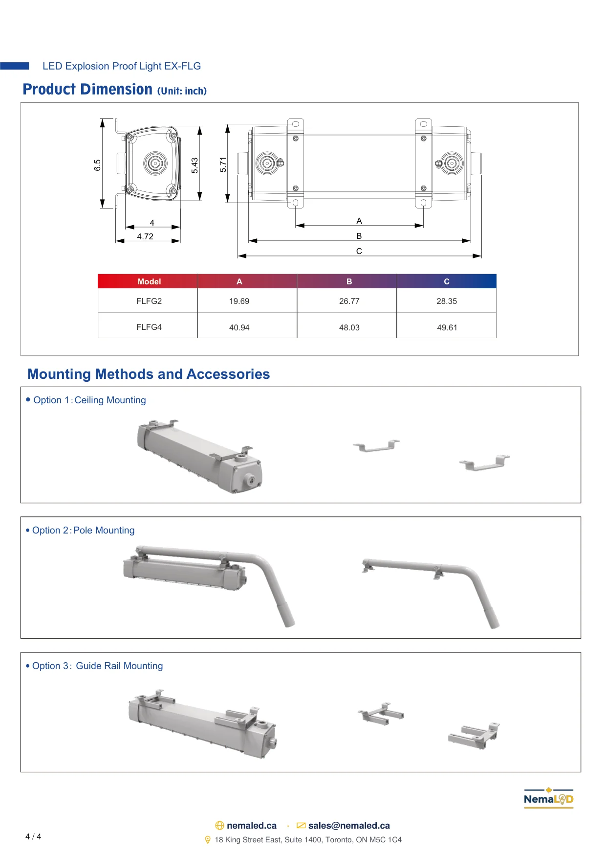 FLG Linear spec sheet — page 5 of 5