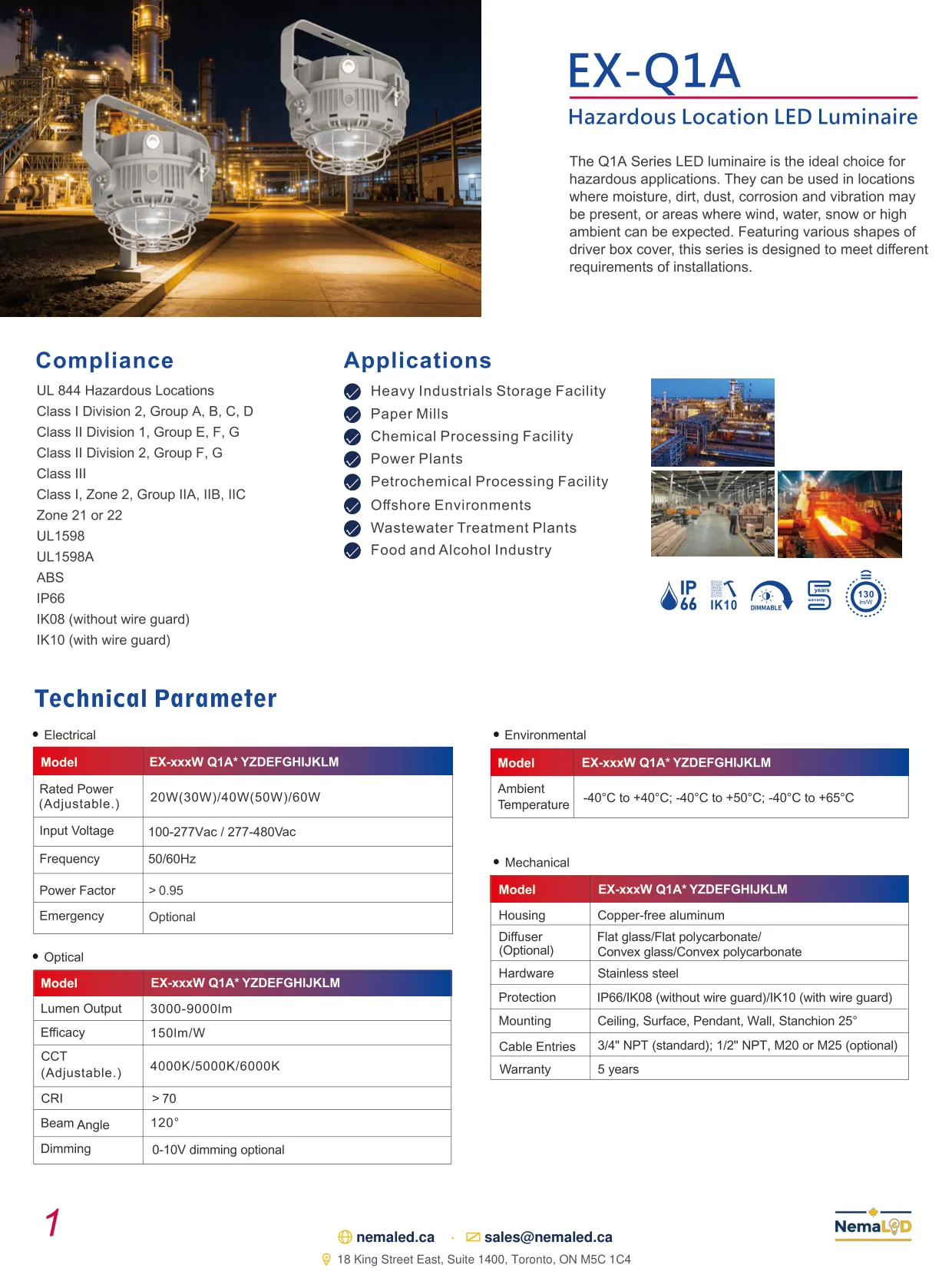 EX-Q1A Low Bay spec sheet — page 2 of 7