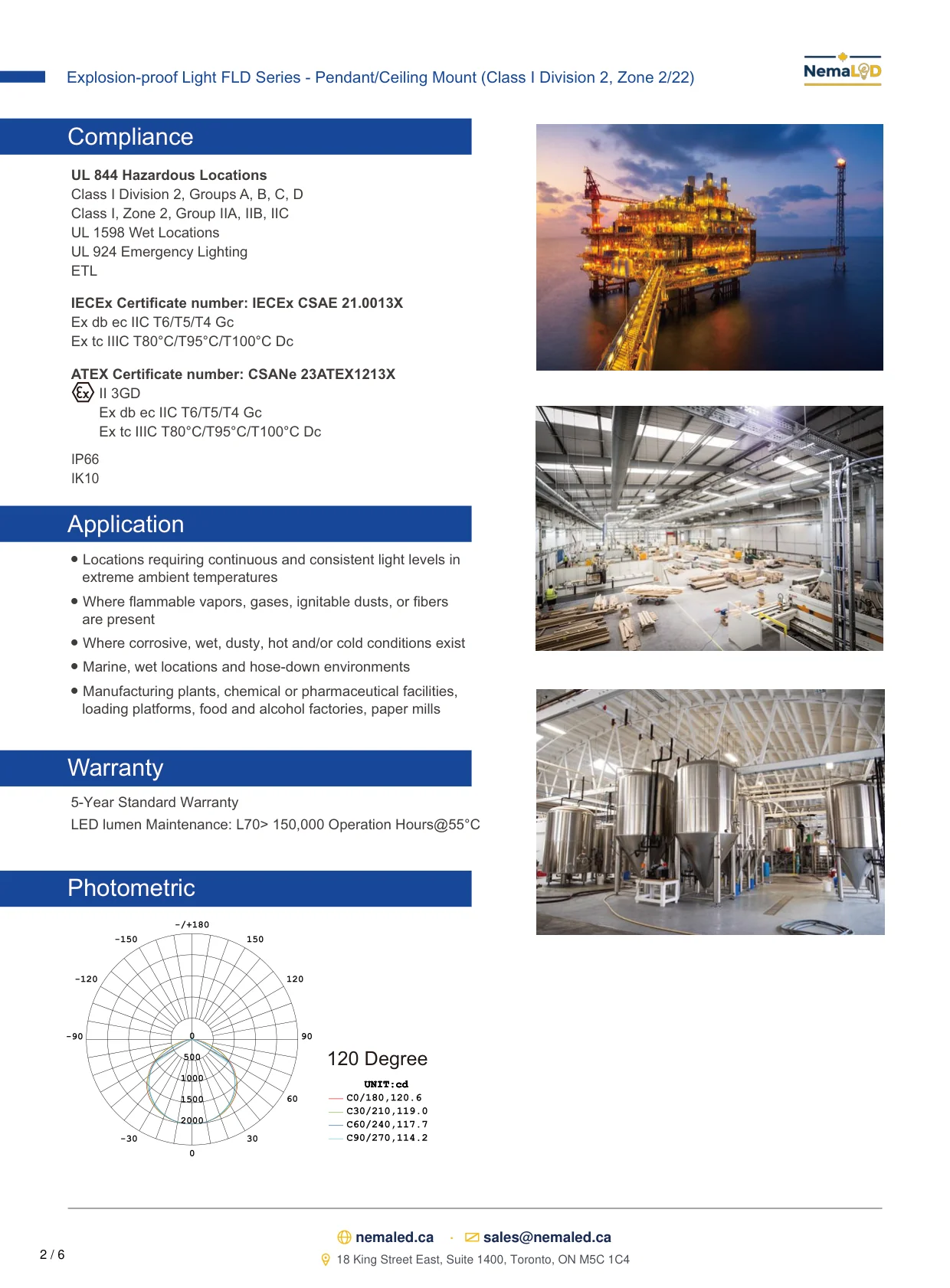 FLD Ceiling Pendant Paint Booth spec sheet — page 3 of 7