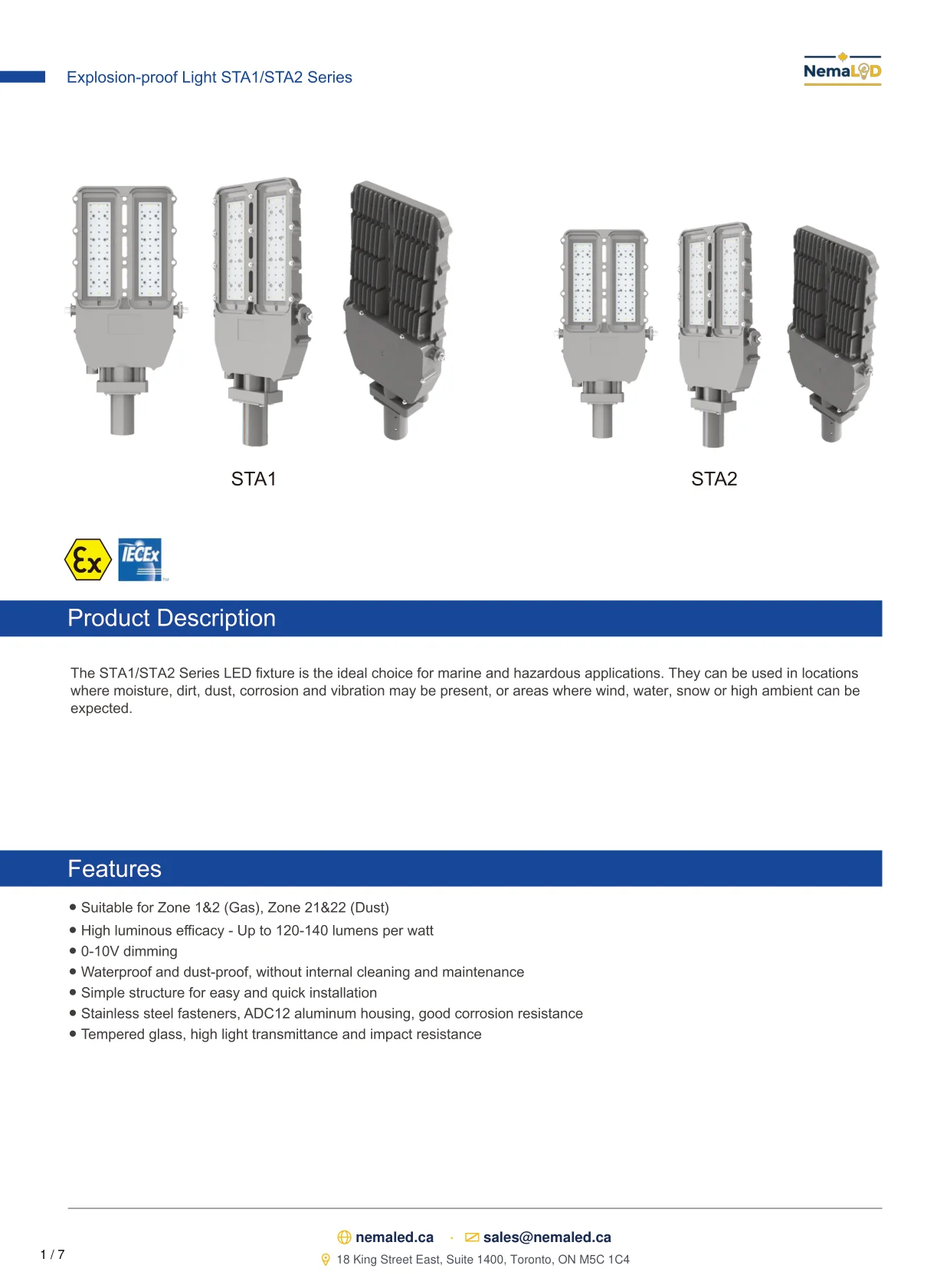 STA1-STA2 Shoe Box spec sheet — page 2 of 8