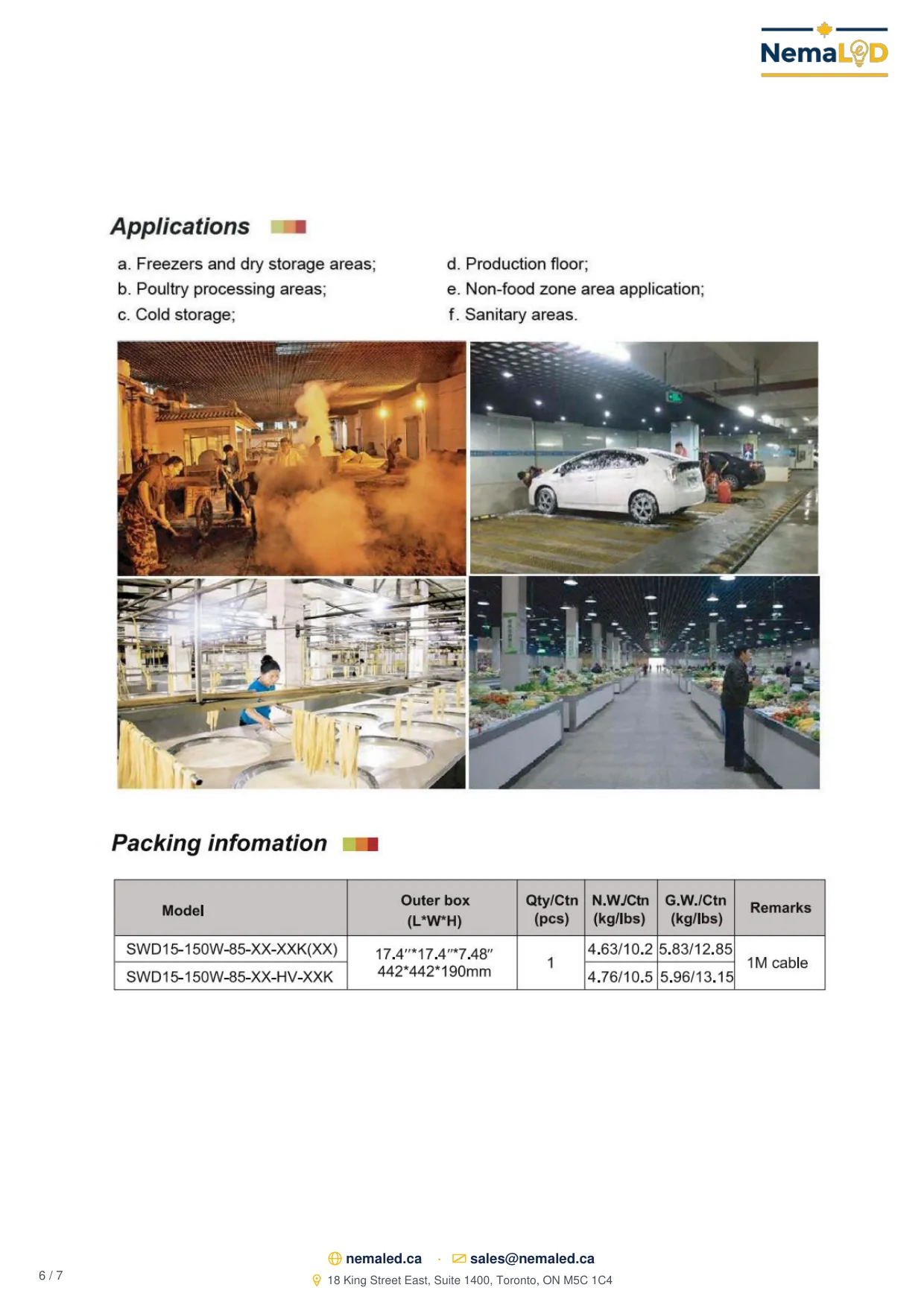 Fiche technique SWD IP69K Wash-Down High Bay: page 6 sur 7